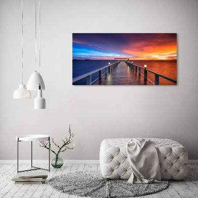 Schilderij op glas Houten brug