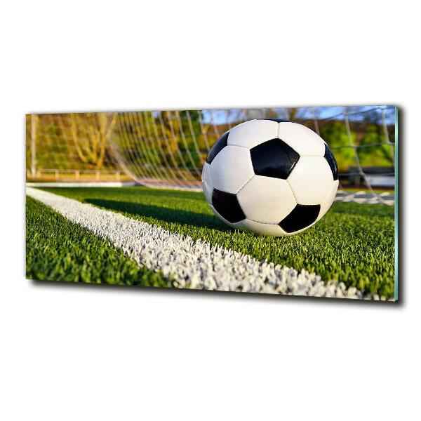 Foto schilderij op glas De bal ligt in het doel.
