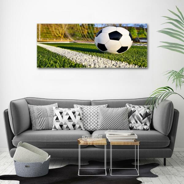 Foto schilderij op glas De bal ligt in het doel.