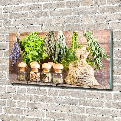 Foto obraz szklany Zioła na sznurku