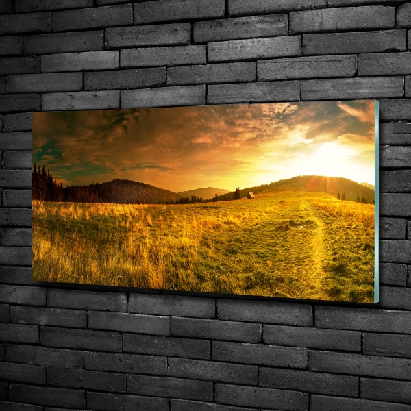 Schilderij glas Panorama van het Tatragebergte