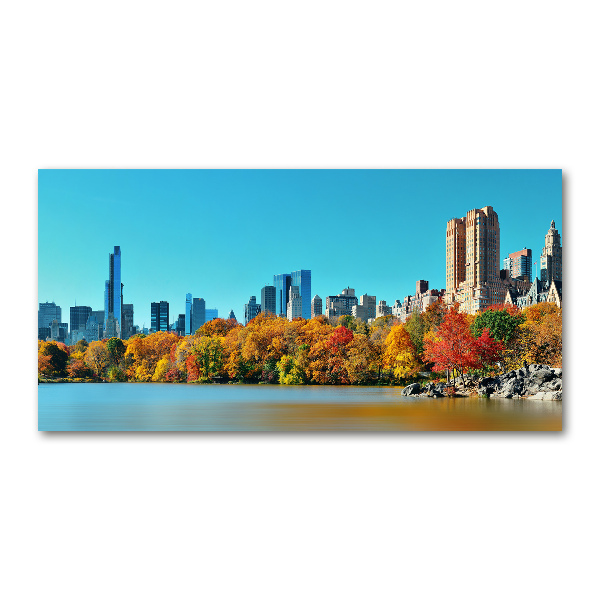 Schilderij glas New York in de herfst
