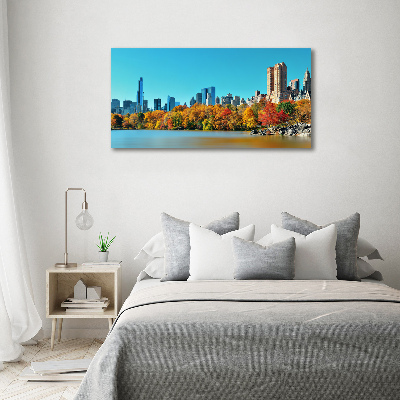 Schilderij glas New York in de herfst