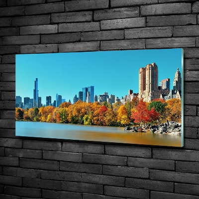 Schilderij glas New York in de herfst