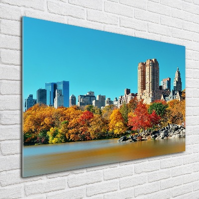 Schilderij glas New York in de herfst