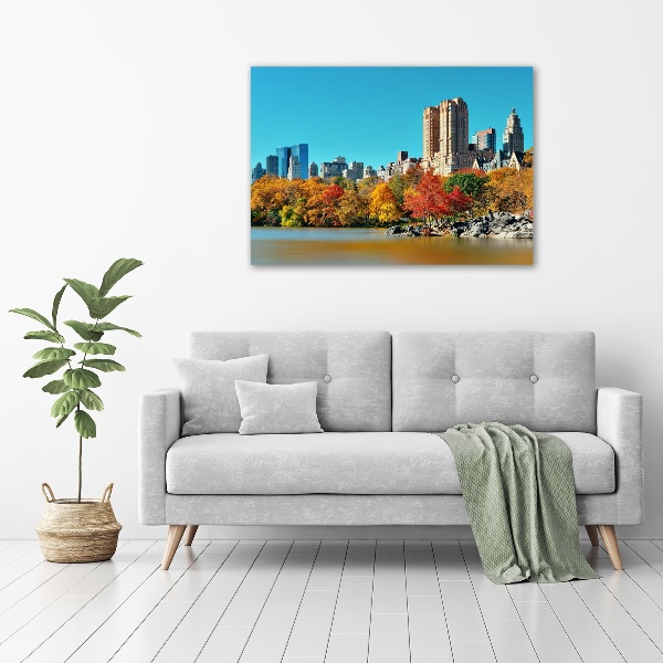 Schilderij glas New York in de herfst