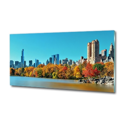 Schilderij glas New York in de herfst