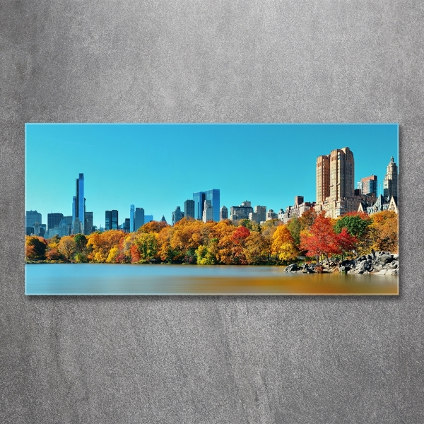 Schilderij glas New York in de herfst