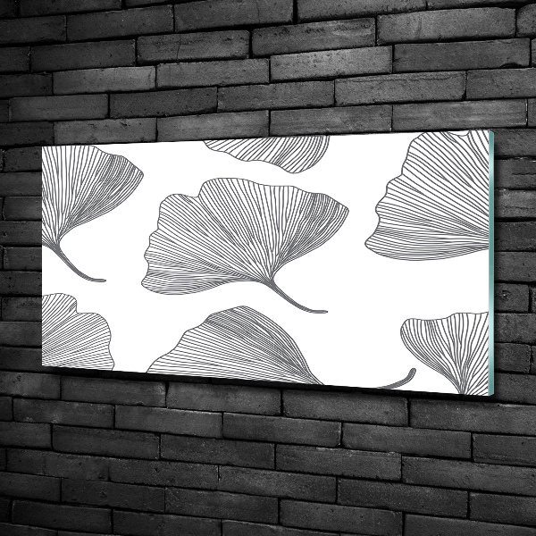 Schilderij glas Ginkgo