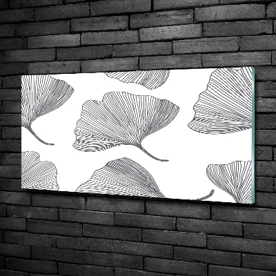 Schilderij glas Ginkgo