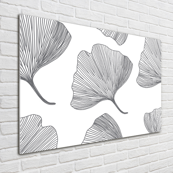 Schilderij glas Ginkgo