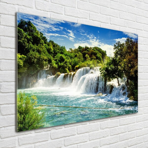 Schilderij op glas Krka-waterval