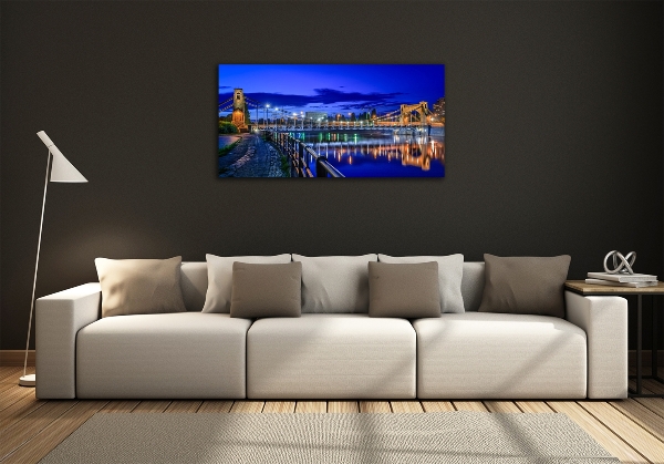 Schilderij glas Wrocław 's nachts