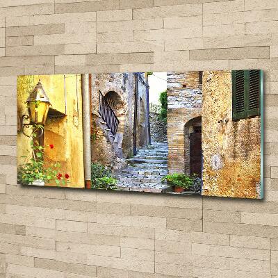 Glazen schilderij Een charmante straat