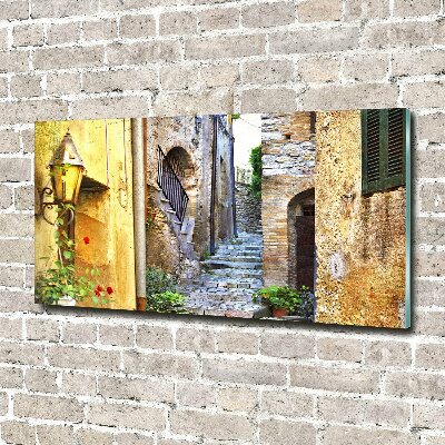 Glazen schilderij Een charmante straat