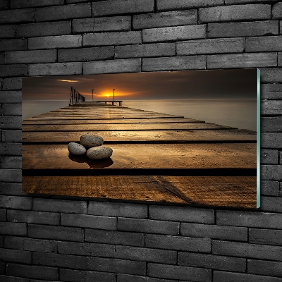 Foto schilderij op glas Houten steiger