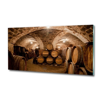 Glazen schilderij Vaten in de wijngaard