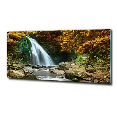 Glazen schilderij Waterval in het bos