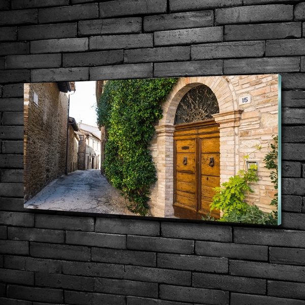 Schilderij op glas Een charmante straat