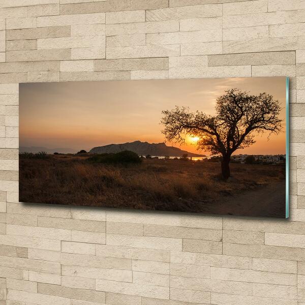 Schilderij glas Zonsondergang