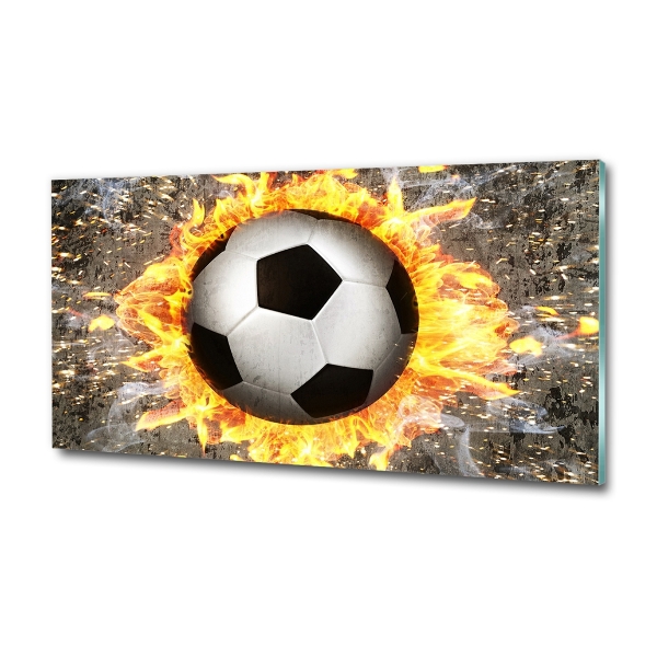 Schilderij glas Brandende voetbalzaag