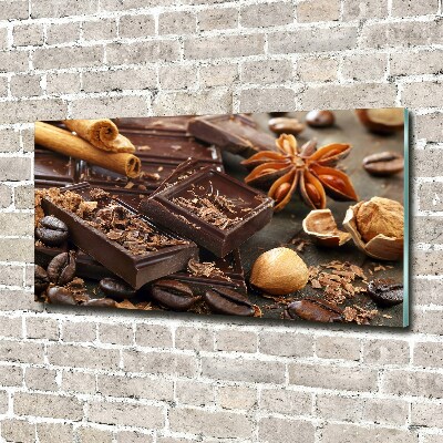Foto schilderij op glas Chocolade