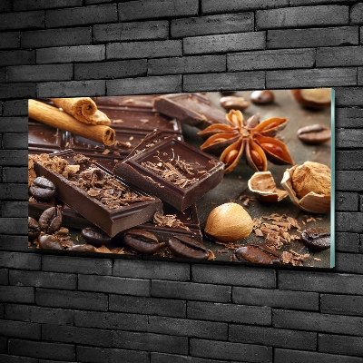 Foto schilderij op glas Chocolade