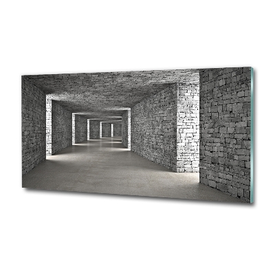 Foto schilderij op glas Bakstenen tunnel
