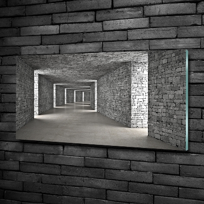 Foto schilderij op glas Bakstenen tunnel
