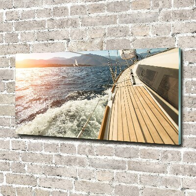 Foto obraz szklany Żaglówka na morzu