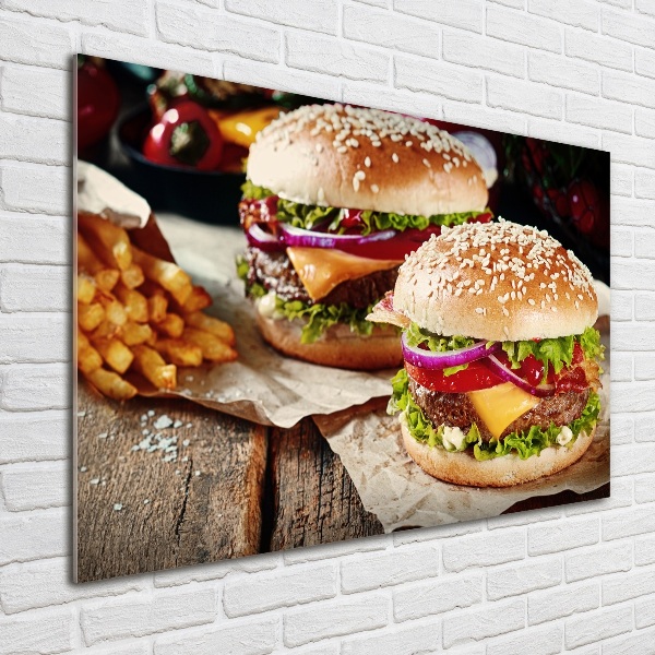 Foto schilderij op glas Hamburgers