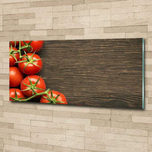 Schilderij op glas Tomaten op hout