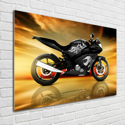 Schilderij op glas Motorfiets
