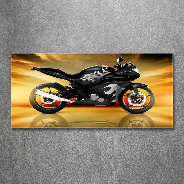 Schilderij op glas Motorfiets