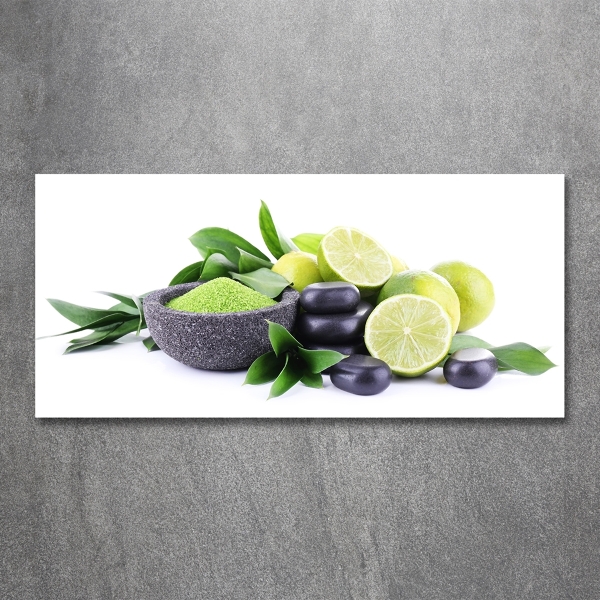 Foto obraz szklany Limonki i kamienie
