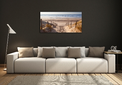Schilderij glas duinen aan zee