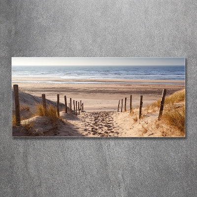Schilderij glas duinen aan zee