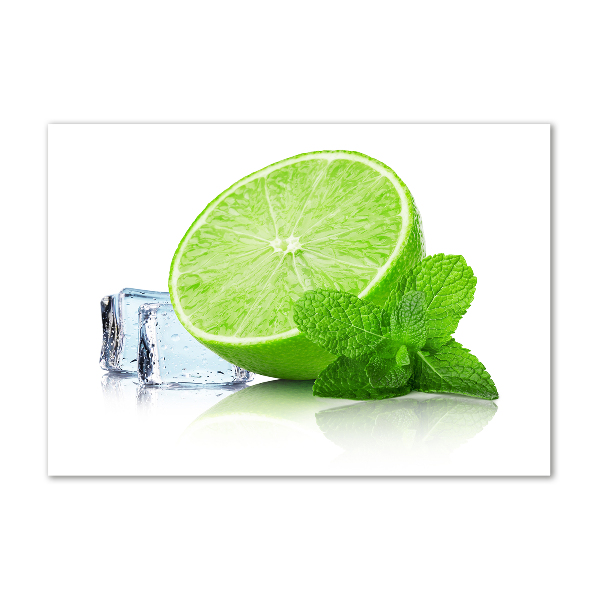 Schilderij op glas Limoen met ijs