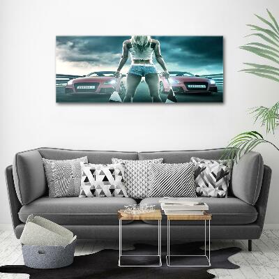 Foto schilderij op glas De start van de race