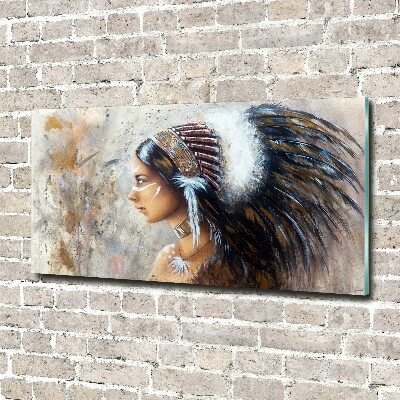 Foto obraz szkło hartowane Indianka