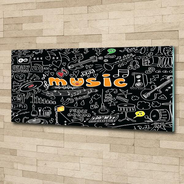 Schilderij glas Muzikale symbolen