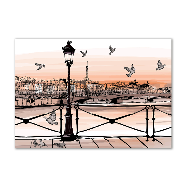 Schilderij glas Schemering in Parijs