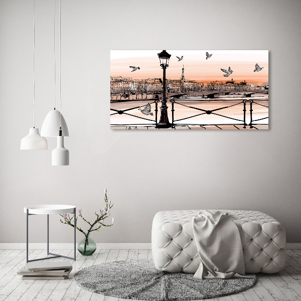 Schilderij glas Schemering in Parijs