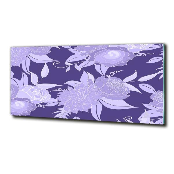 Foto schilderij op glas Bloemenpatroon