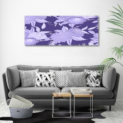 Foto schilderij op glas Bloemenpatroon