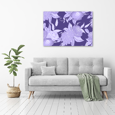 Foto schilderij op glas Bloemenpatroon