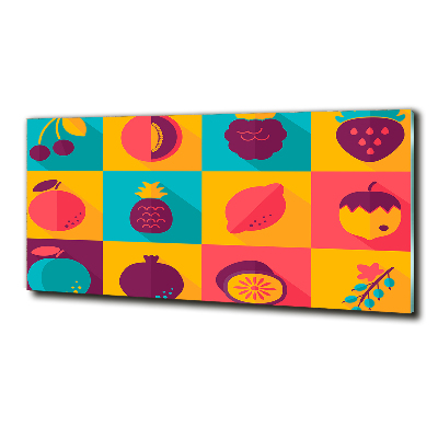 Schilderij op glas Fruitpictogrammen