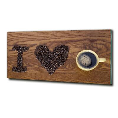 Foto schilderij op glas Ik hou van koffie.