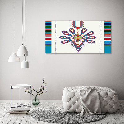 Foto schilderij op glas Pools volkspatroon