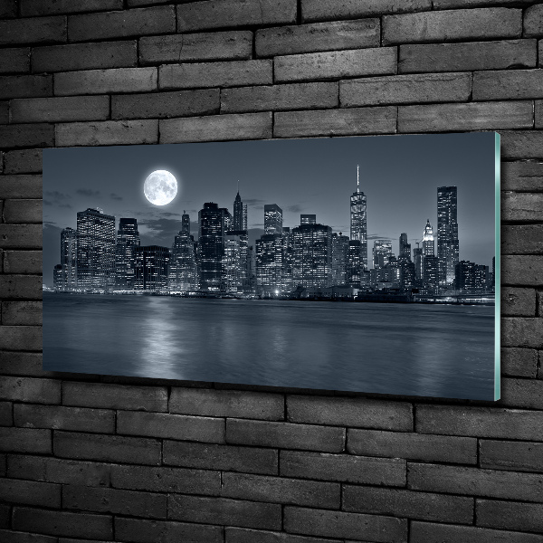 Glazen schilderij New York 's nachts
